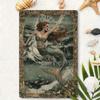 Vintage Mermaid Tin Sign Metal Wall Art 8x12 Inch Home Bar Cafe Decor