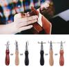 Leather Edge Groover Multifunctional Wood Handle Trencher Leather Grooving Tool for Craftsmen
