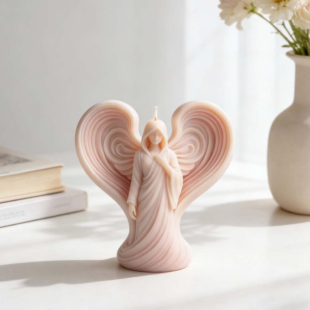 3D Wings Angel Silicone Candle Mold Goddess Sculpture Gypsum Making Tool DIY Church Decoration Native Dropping Resin Mold