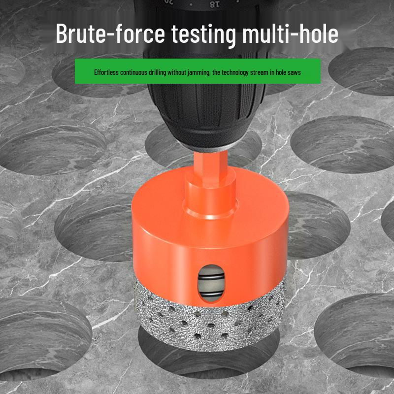 Baolian Dry Cut Hole Saw for Marble & Porcelain - Chip-Free Drilling Bit for Tile and Rock Slabs.