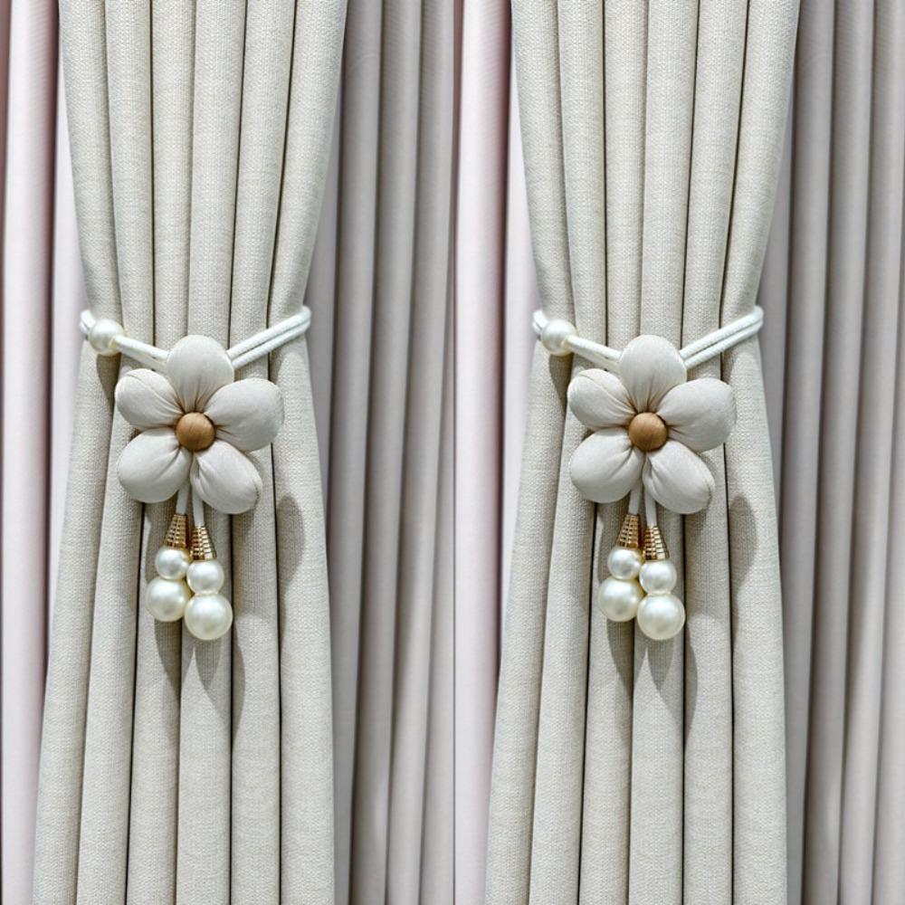 

Adjustable Floral Curtain Ties Decorative Curtain Buckle Creative Curtain Rope Bundle Dorm Room белый
