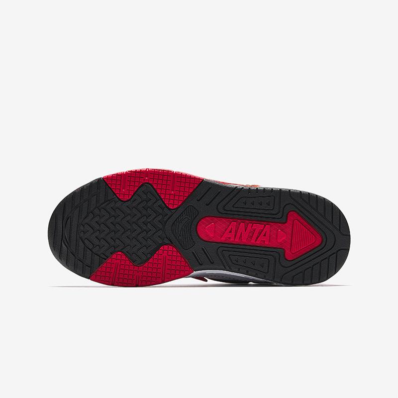 Anta Kids Synthetic Leather Trendy Comfortable Versatile Sports Low-Top Sneakers Men Sneakers White Black Classic-Red 312518015-1