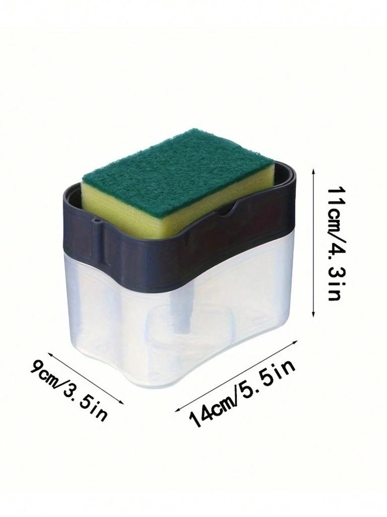 1Pcs 2-in-1 Soap Pump Dispenser and Sponge Holder - Sponge Rack for Kitchen Sink Dish Washing Soap Dispenser 13 Ounces