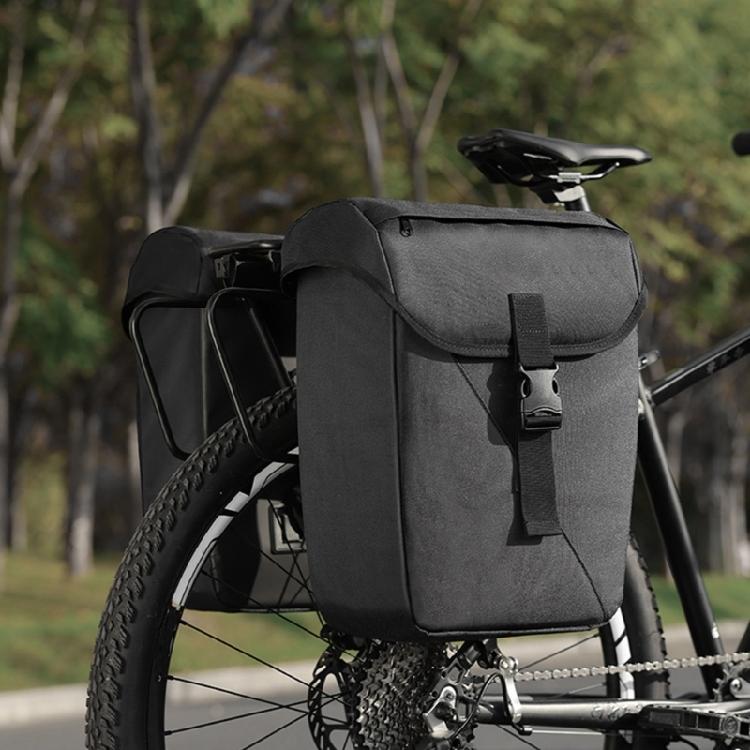 Weatherproofed Cycling Panniers Bag With Carbon Texture Multiple Pocket Organization for Outdoor Exploration