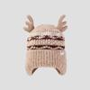 Christmas Antler Knitted Hat Women's Autumn Winter Warm Wool Hat Velvet Ear Protection Cap