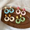 Pinkdudu Sweet Circle Drop Earrings Candy Color Fashion Zinc Alloy Women's Jewelry Gift PD2333