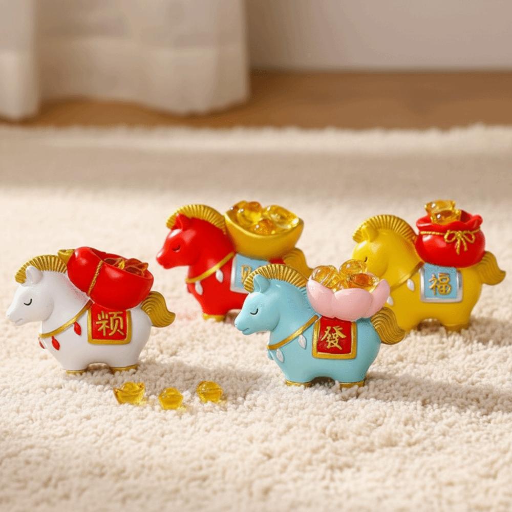 Creative Horse Figurine Resin Home Decoration Crafts Lucky Charm Lucky Bag Ingot  Party