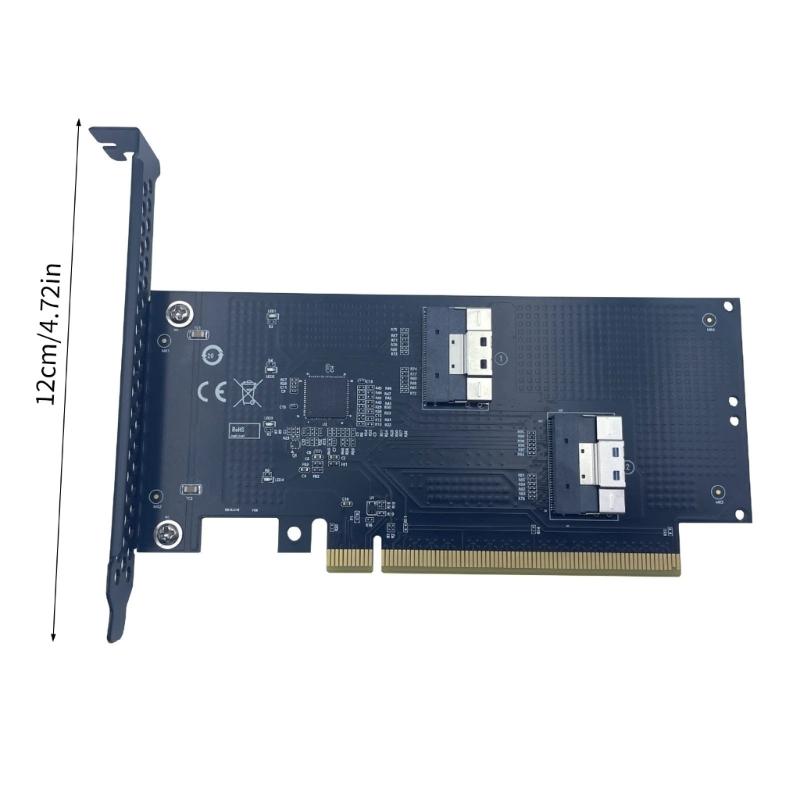 Universelle PCIe4.0/5.0-kompatible Erweiterungskarte zur Umwandlung eines X16-Slots in SlimSAS-Schnittstellen für den Anschluss mehrerer Geräte