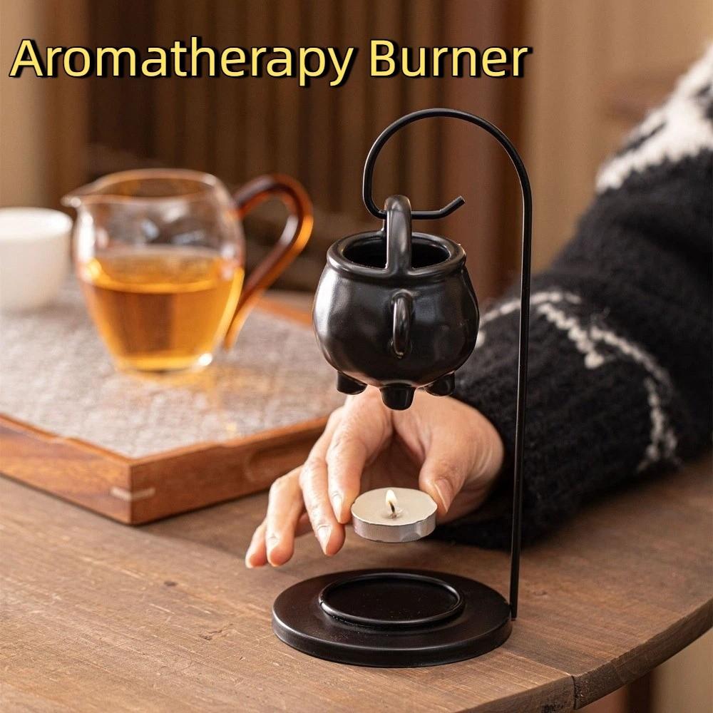Multi-functional Aromatherapy Burner Decorative Handmade Essential Oil Burner with Iron Hook Ceramic Oil Diffuser Home Decor