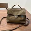 Johnature Handmade Retro Genuine Leather Women's Bag Versatile Soft Cowhide Solid Color Shoulder Crossbody Bags