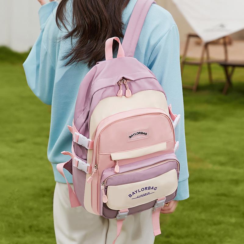 2024 Large Capacity Casual College Style Backpack for Girls - Fashionable Travel and School Bag for Junior High Students