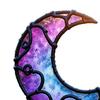 Moon Garden Stake Metal Crescent Design Stake Blue And Purple Moon Decoration for Flower Bed Yard Art