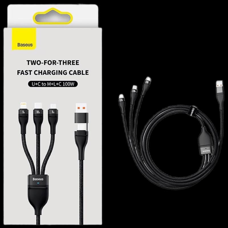 Baseus Flash Series 2 100W 2-in-3 Fast Charging Cable
