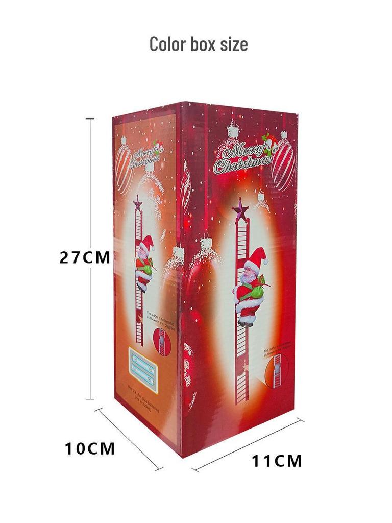 Red Climbing Santa Claus with White Ladder for Christmas Decor