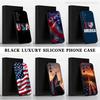 America USA Flag Phone Case For Samsung S25,S24,S23,S22,S21,S20,S10,Ultra,Plus,Lite,FE,Soft Silicone Black Cover