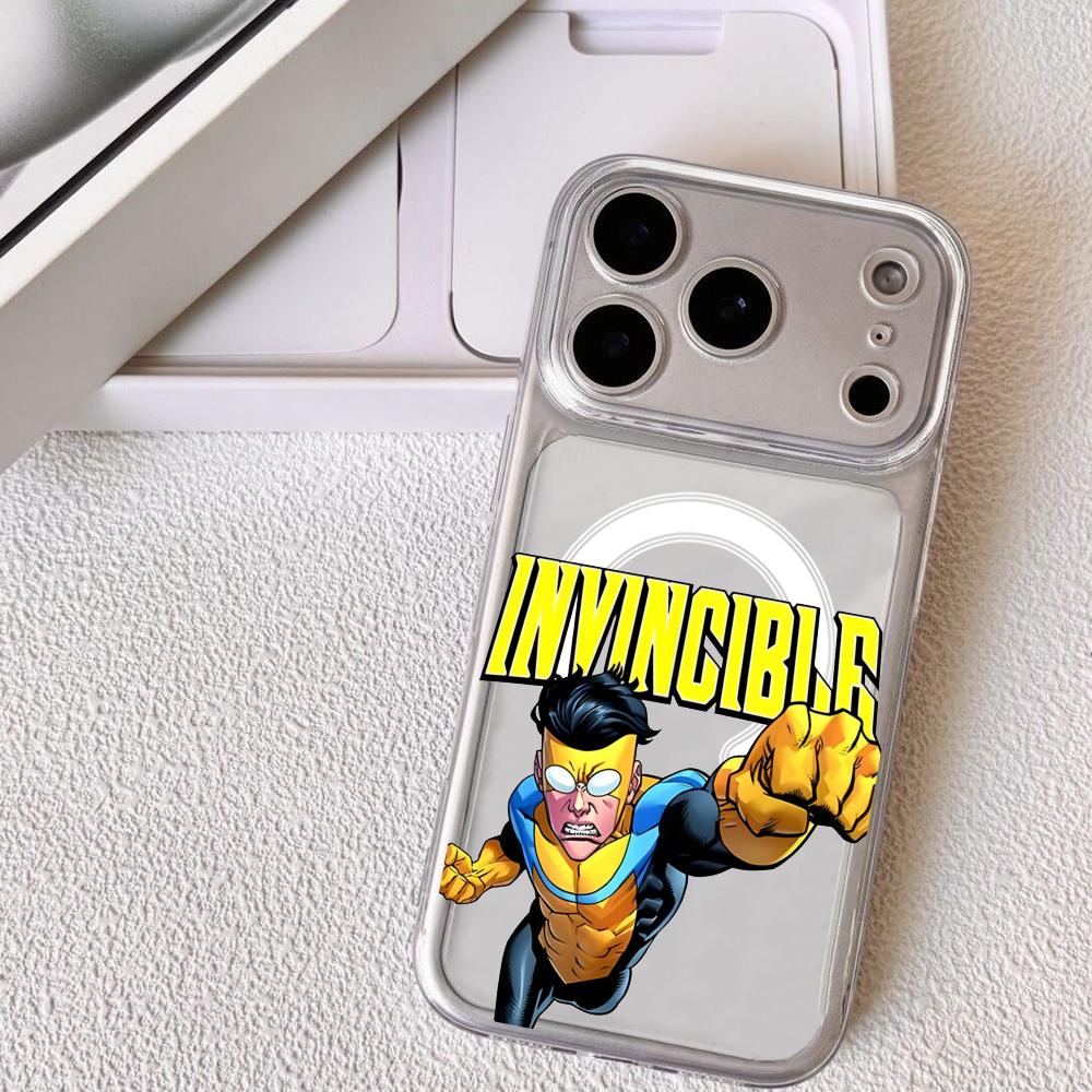 

Cool Anime I-Invincible Phone Case For iPhone 17 16 15 14 13 12 Pro Max Plus With Magnetic Crystal Clear Case Wireless Charge iPhone17 Pro