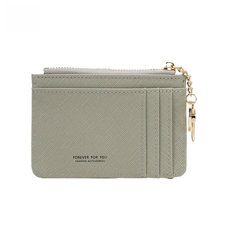 Ultra-Thin Anti-Theft Zipper Card Holder Wallet - Portable & Secure.