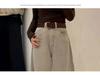 Women's Khaki Wide-Leg Jeans - 2026 Autumn Fashion Versatile Casual Style