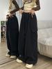 Women's Retro Slimming Wide Leg Joggers with Multi-Pockets - Casual Spring/Autumn Pants