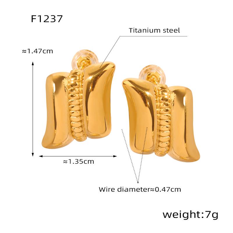 Geometric Minimalist Gold-Plated Titanium Steel Earrings