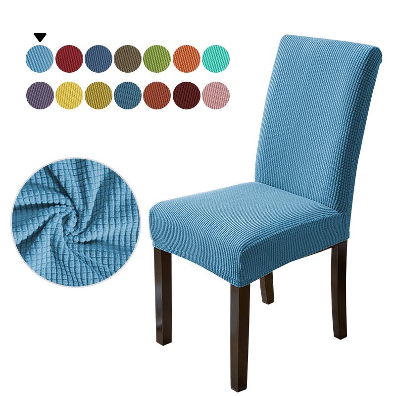Waterproof Jacquard Adjustable Chair Cover Solid Dining Table Backrest Stool Cover Spandex for Home Dining Room Banquet Hotel