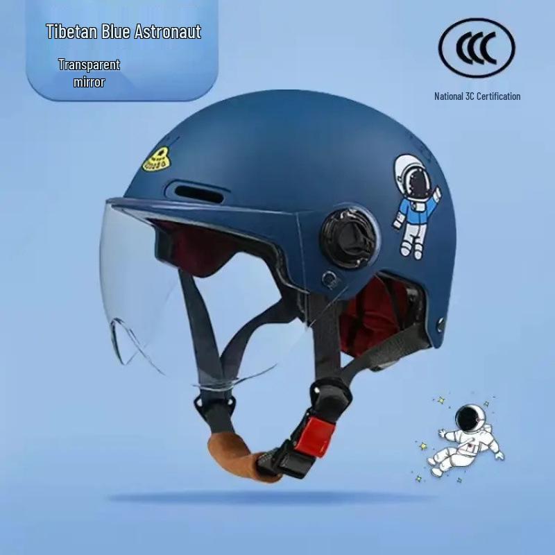Certified Children's Cute Motorcycle and Electric Scooter Helmet - All-Season, Half Helmet for Summer Use