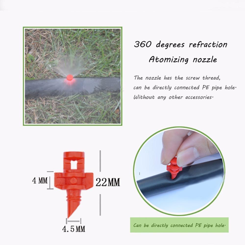 50Pcs Degrees Refraction Spray Nozzle Garden Greenhouse Irrigation System Misting Sprinkler Head