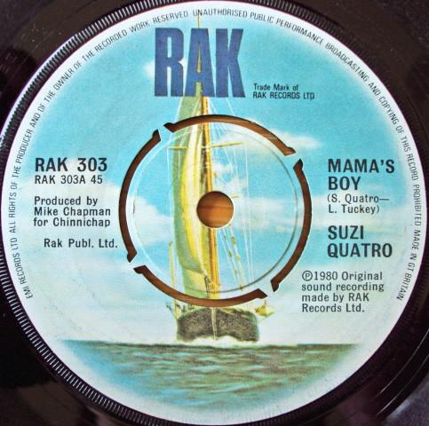 

7inch Record SUZI QUATRO Mamas Boy RAK303 RAK 1980 UK Rock Used
