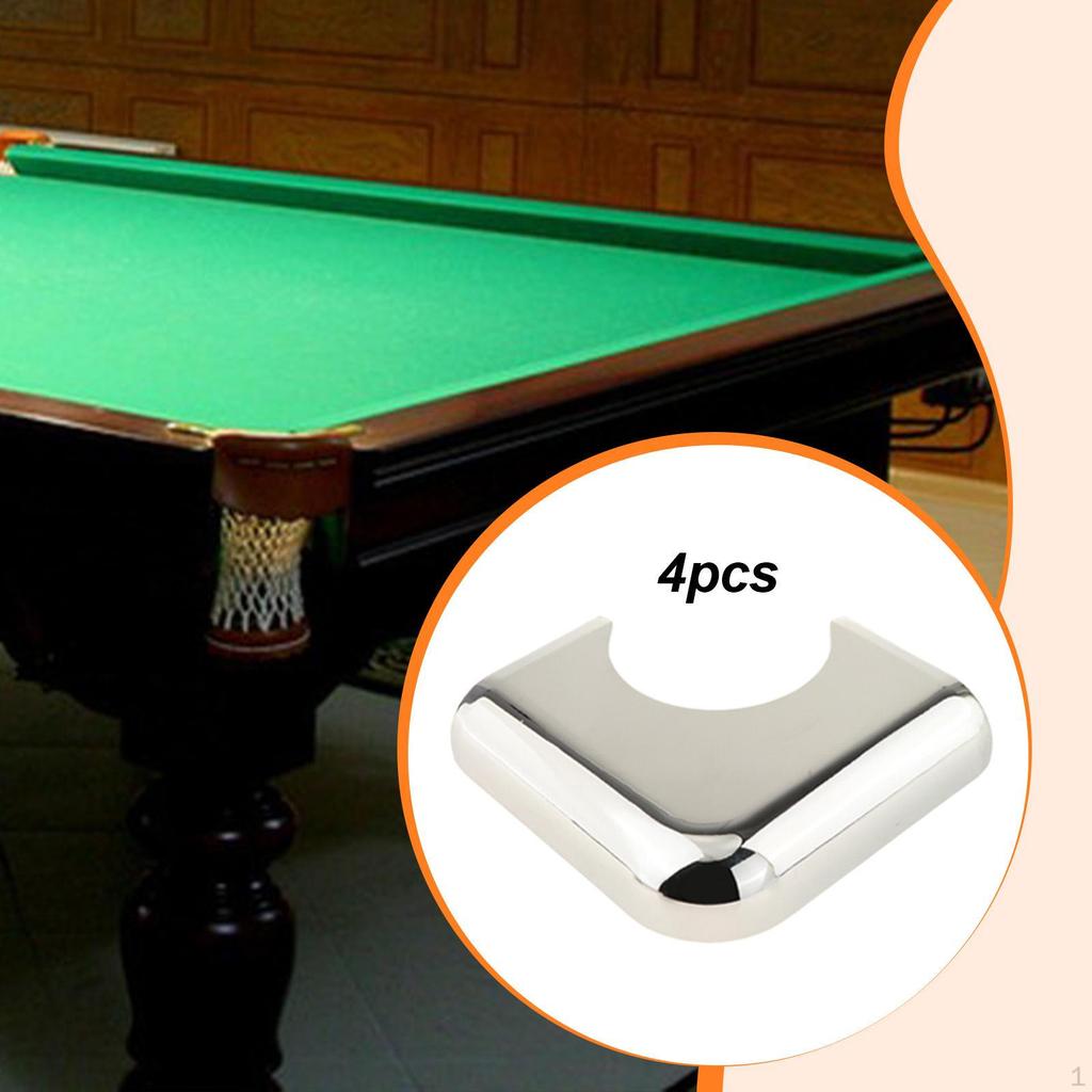 4 Pieces Pool Table Corners Billiard Corner Easy Installation Protector Sturdy Metal Bumpers
