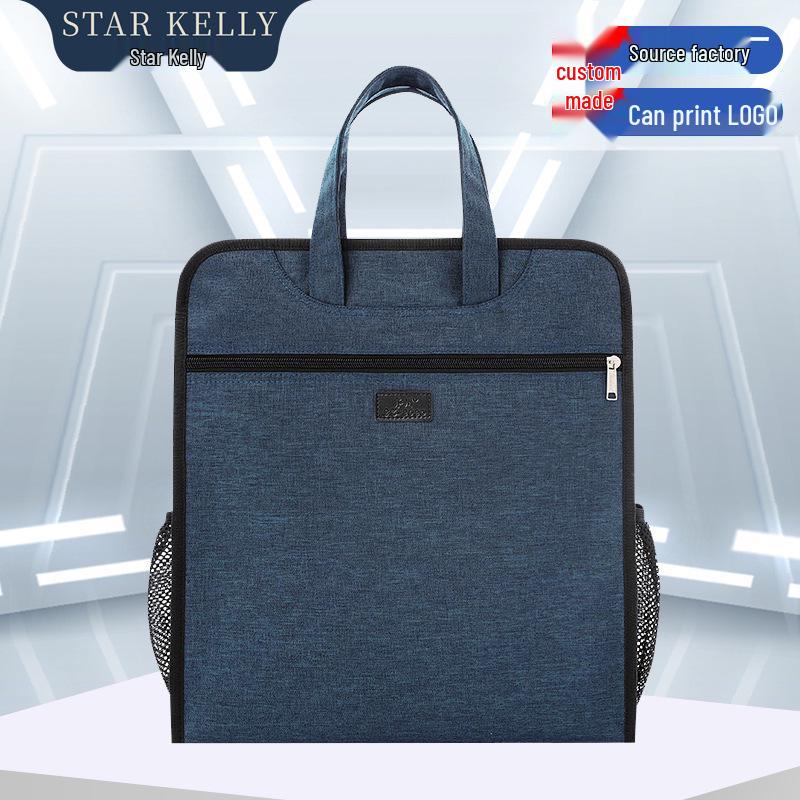 Men's Oxford Cloth Laptop Briefcase: Printed Handbag for Business, Office, and Document Carrying