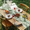 10pcs 36x118inch Sage Green Cheesecloth Table Runner Boho Gauze Wedding Dining Table Decor Reception Bridal Shower Tablecloth