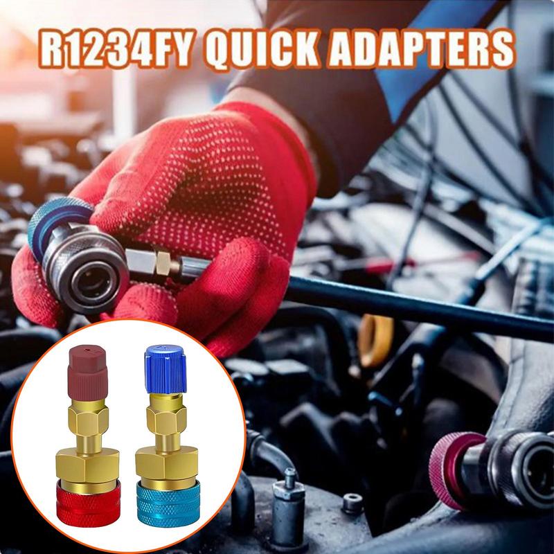 Quick Coupler Adapter 1 Pair High-low Conversion Adapters Truck Conditioner Adapter Fittings For Conditioner Hose Copper