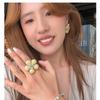 K real gold electroplated zircon flower stud earrings, luxury heavy industry jewelry set, light luxury niche jewelry.