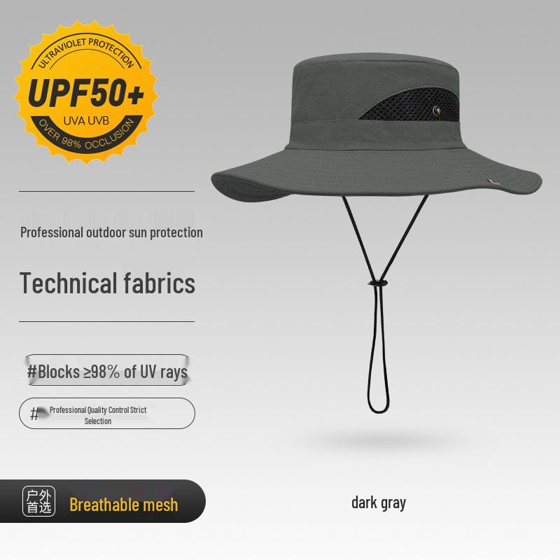 Men's UV Protection Wide Brim Waterproof Sun Hat for Fishing, Hiking, and Outdoor Activities