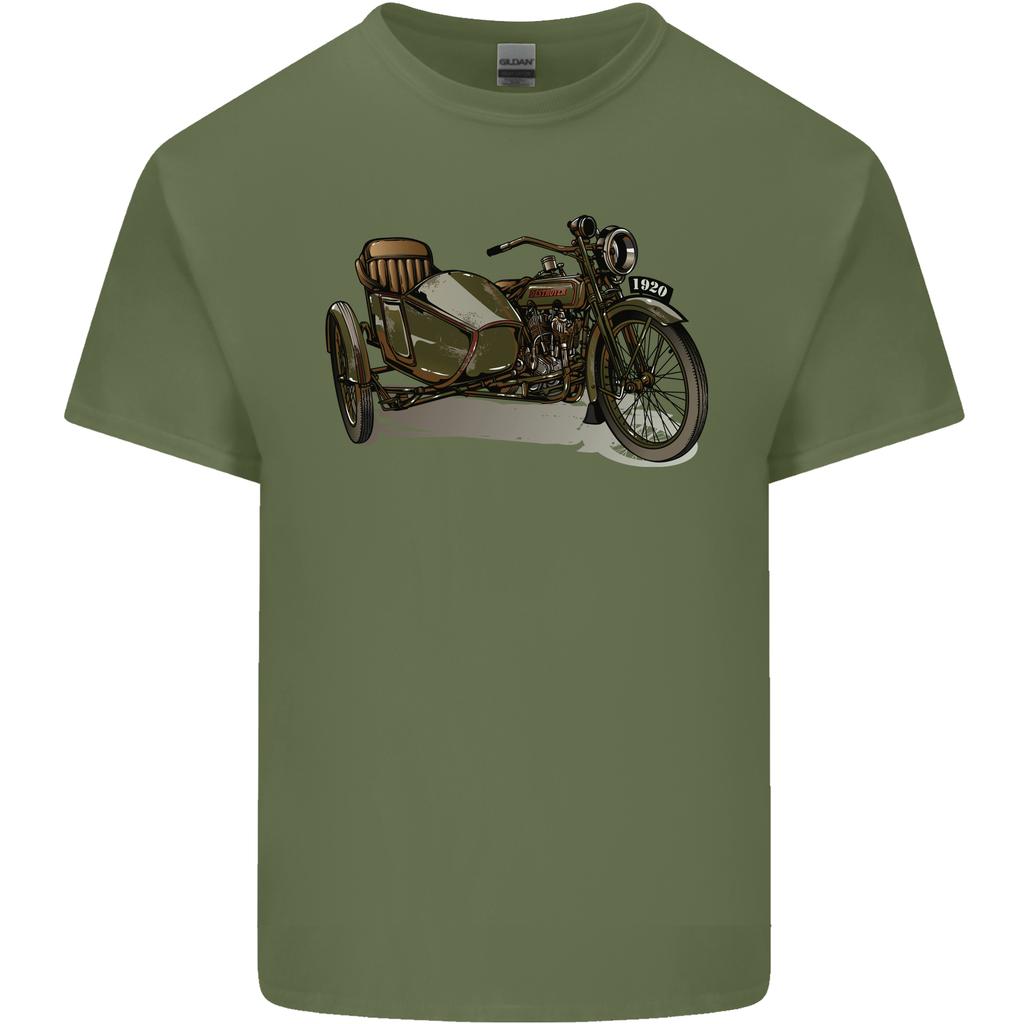 Motorcycle And Sidecar Biker Motorbike Unisexs Light Cotton Tshirt