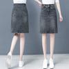 Frühling Sommer Übergröße Rock für Damen Hohe Taille Große Größe Schlitz Jeansröcke Schlank Femme
