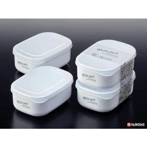 [Simple design storage container] White Pack 280, microwave-safe, size approximately 113 x 81 x 46 mm, set of 2 [2-pack]