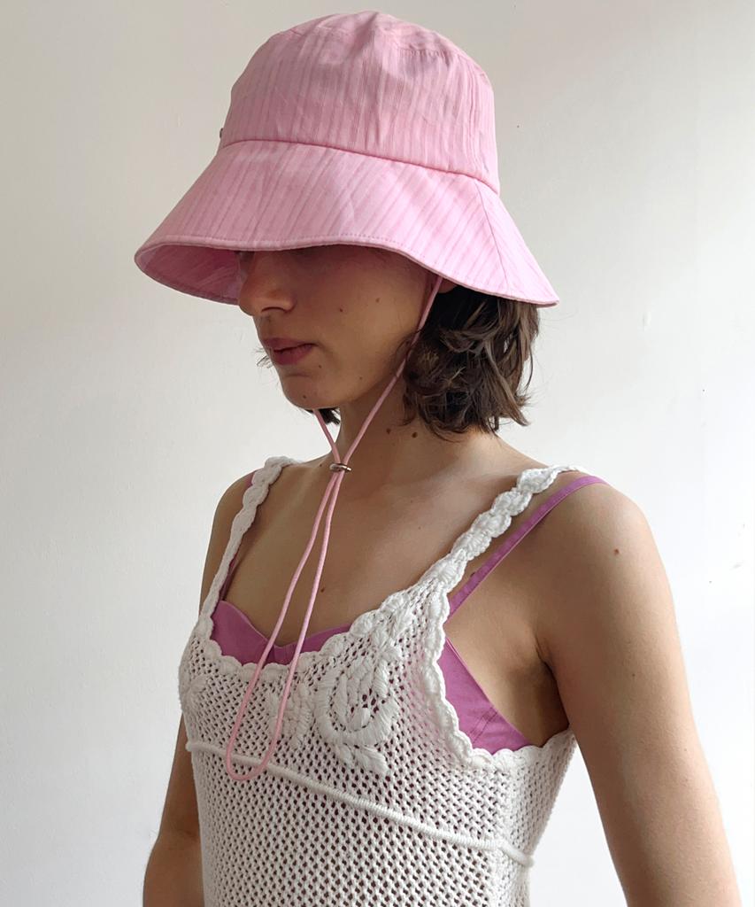 SINOON Stripe Bucket Hat (Pink)