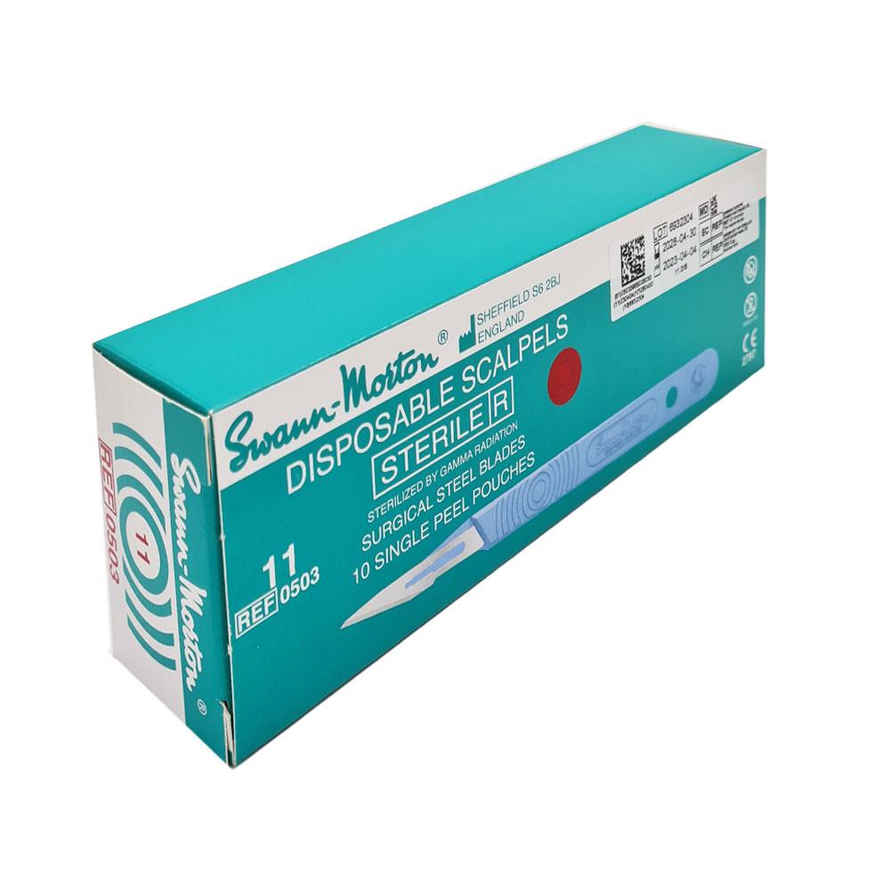 Swann-Morton Surgical Scalpel 11 Sterile 10-Pack Stainless Steel