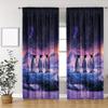 Modern Galaxy Starry Night Penguin Curtains Drapes Aesthetic Celestial Living Room Window Panel Polyester Fabric Decoration