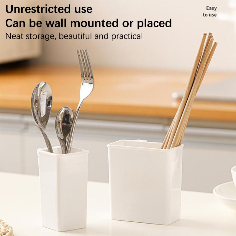 Kitchen Supplies Plastic Chopsticks Holder Basket Wall Hanging Cutlery Storage Box Kitchen Tableware Holder Spoon Drain Basket