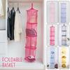 Foldable Hanging Mesh Storage Organizer Net Drying Basket Strong Hanging Space Saver for Bathroom Bedroom Wardrobe Household