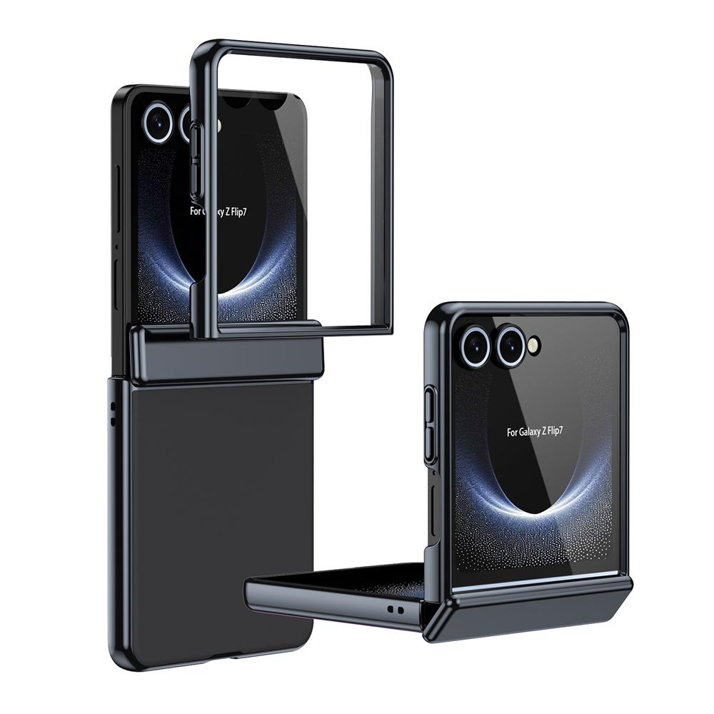 

With Tempered Glass Protective Case For Samsung Galaxy Z Flip 7 6 5 4 3 Spring Hinge All Inclusive Camera AG Matte Protect Cover Galaxy Z Flip6
