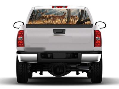 Rear Window Graphic Decal Forest Animals Deer Family Rear Window Sticker for