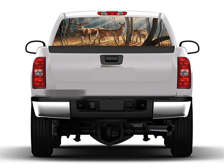 Rear Window Graphic Decal  Forest Animals Deer Family Rear Window  Sticker  for