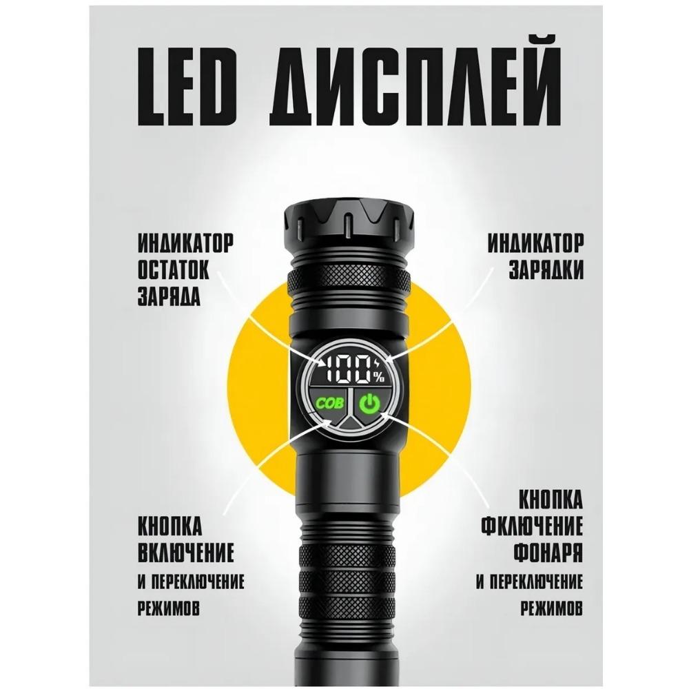 Rechargeable Magnetic Super Bright Flashlight with COB Side Light Long Range Zoom 16Hrs Runtime Waterproof for Camping