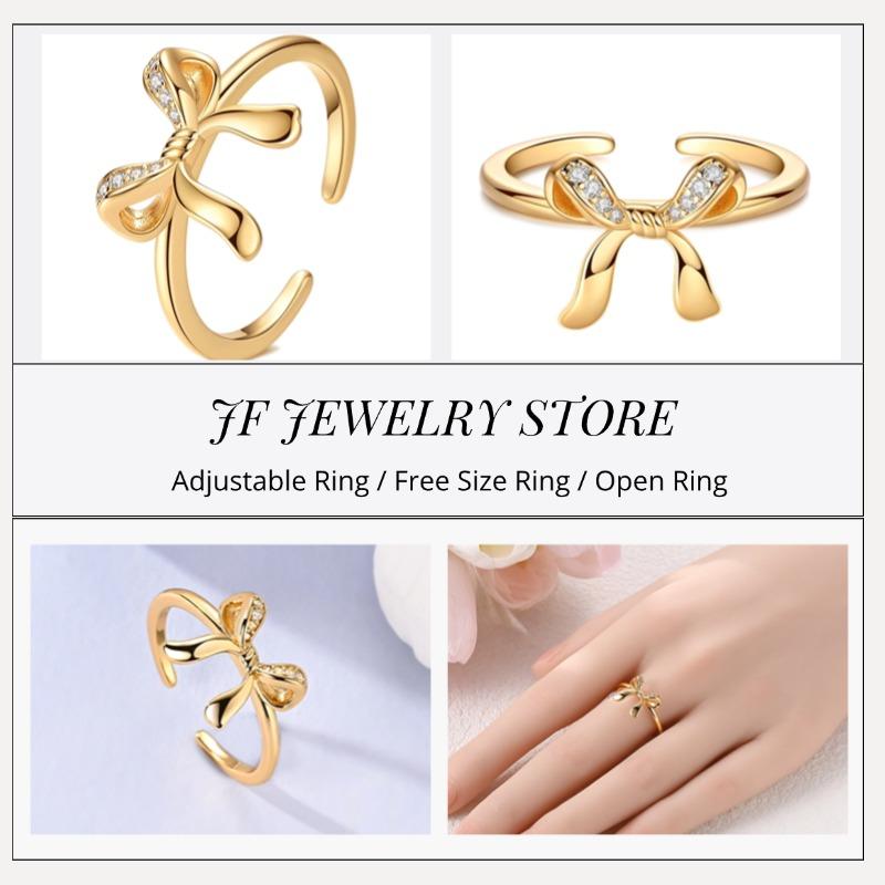 Free Size Ring For Women S925 Silver Original Blue Eyes Dragon Bee Shell Cherry Adjustable Rings Clover Chain Open Ring Jewelry
