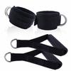 Fitness Pull Rope Set 2 Exercise Handles 3 Carabiner Clips Tricep Pull Down Rope Cable Machine Attachments for Gym Black
