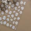 White Flower Gold Leaf Floral Petal Tulip Bloom Charming Retro Metal Soft Self Adhesive 5D Nail Art Sticker Manicure Decal DIY