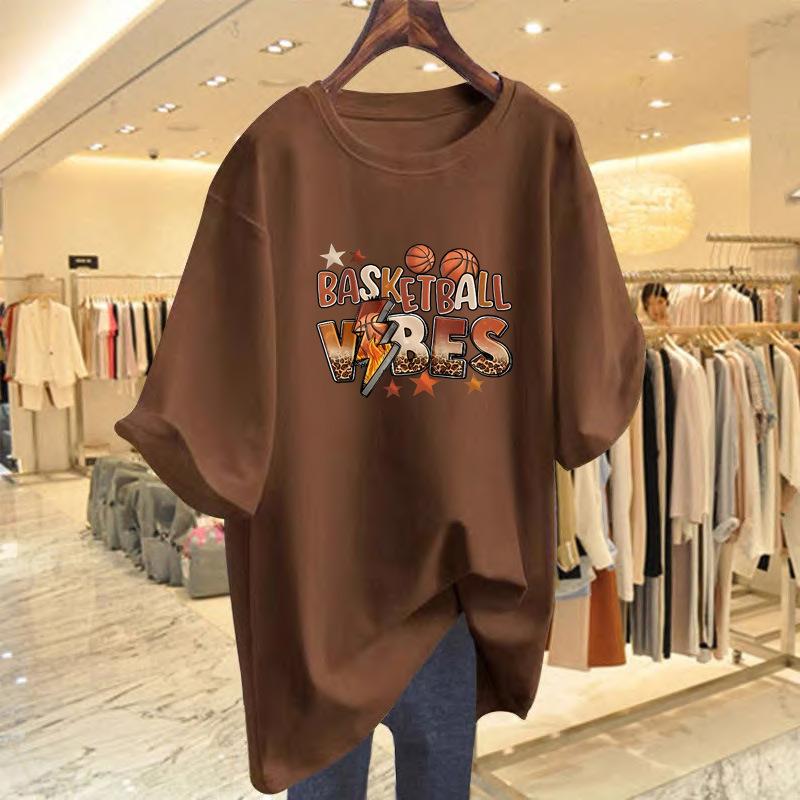 

New casual t-shirt women s summer new cartoon pattern age-reducing fashion loose short-sleeved top bottoming shirt XXXL